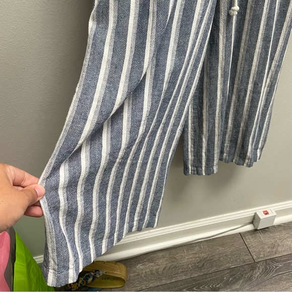 Cloth & Stone jumpsuit Chambray Cropped Wide Leg linen blend Size small - Picture 7 of 9